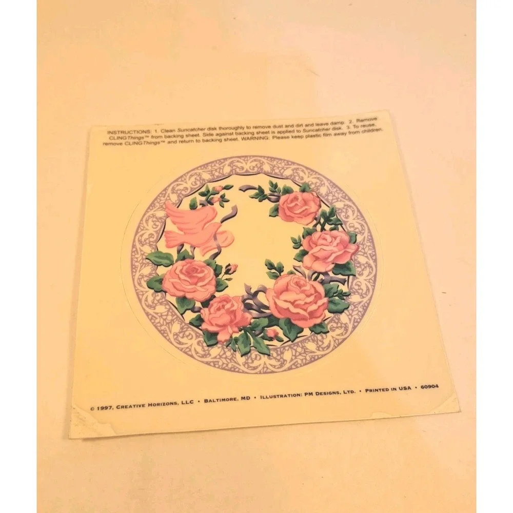 Vintage Avon Set of 5 Sun Catchers Window Decals Spring Summer Floral